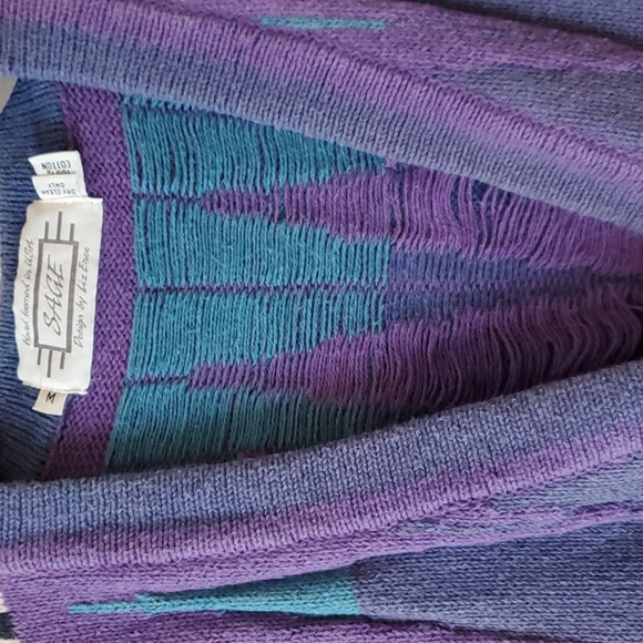 EUC Vintage Sage Design by Liz Ence Hand Loomed Sweater Vest, Medium. - Picture 9 of 12